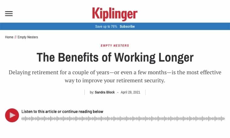 Age Friendly dot org featured in Kiplinger article.